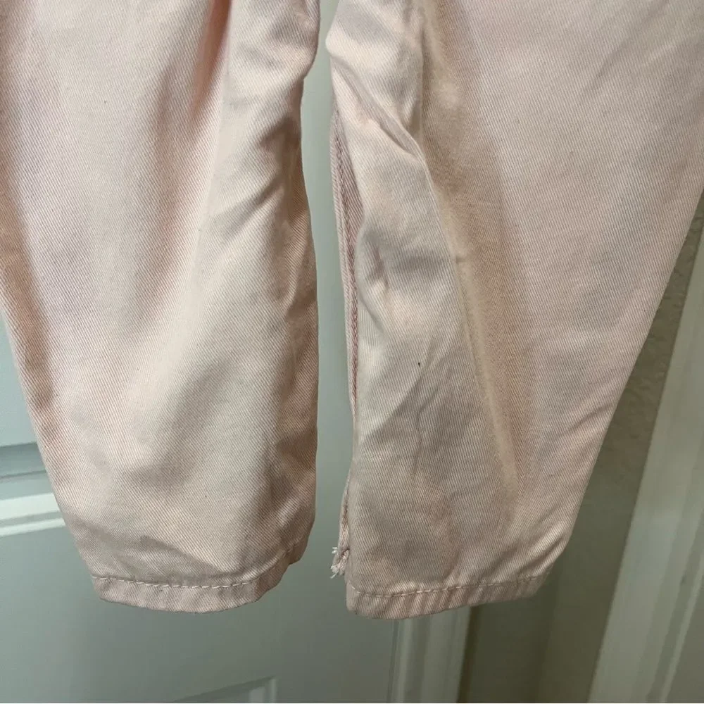 OshKosh B'gosh Overalls Girls Size 6M Light Pink Cotton Heart Pocket Vestbak